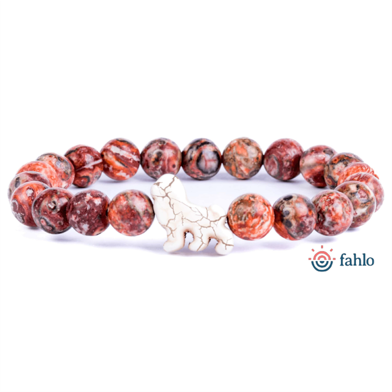 Fahlo The Excursion Lion Tracking Bracelet in Sahara Stone