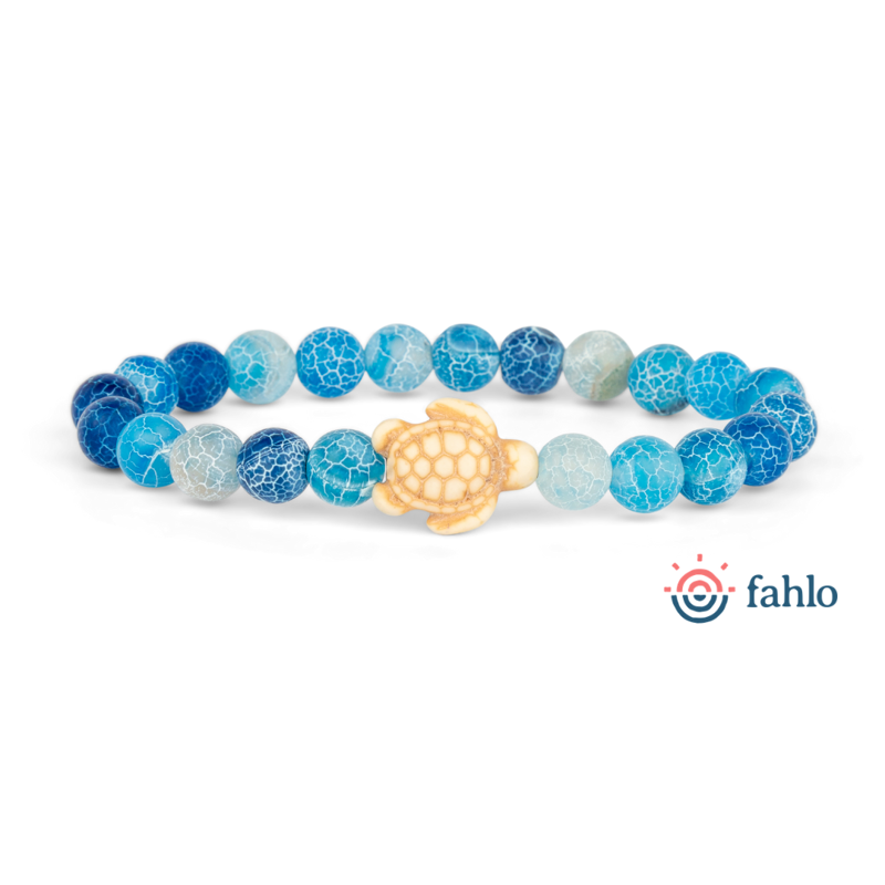 Fahlo The Journey Sea Turtle Tracking Bracelet in Aqua Blue
