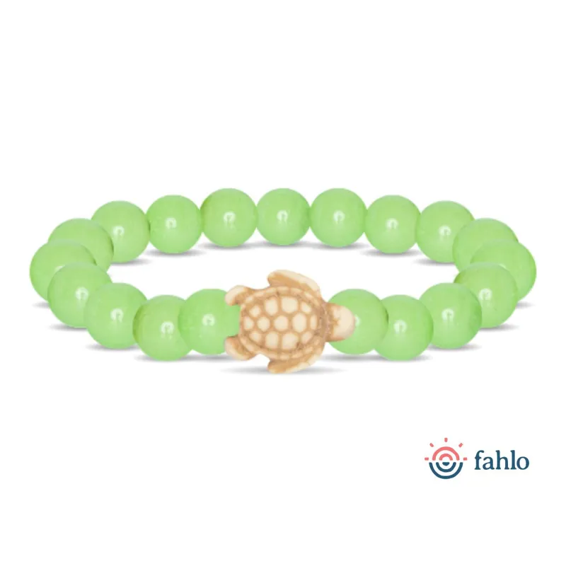 Fahlo The Journey Sea Turtle Glow in the Dark Tracking Bracelet in Sage Glow