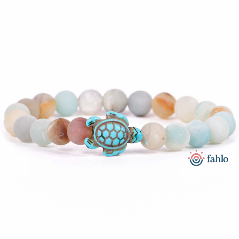 Fahlo The Journey Sea Turtle Tracking Bracelet in Sky Stone