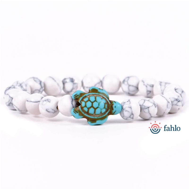 Fahlo The Journey Sea Turtle Tracking Bracelet in White Howlite