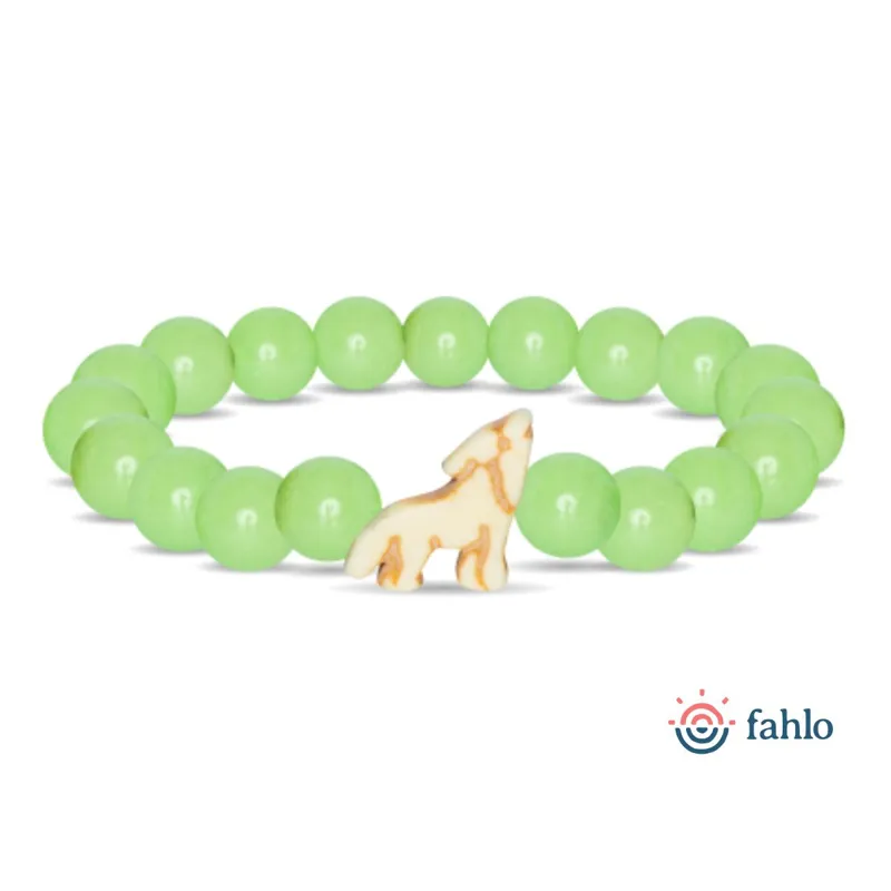 Fahlo The Scout Wolf Glow in the Dark Tracking Bracelet in Sage Glow