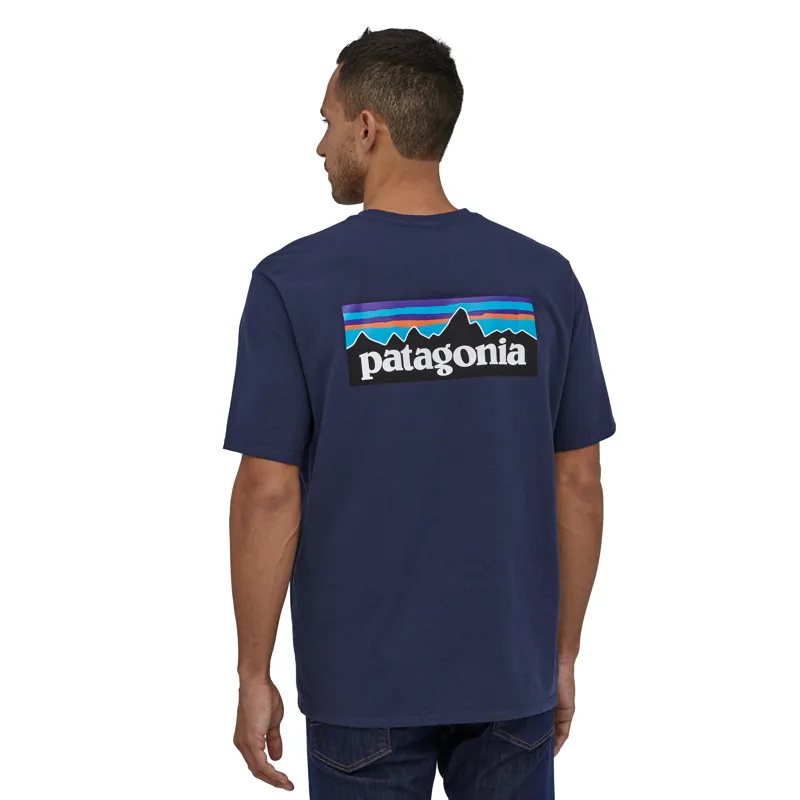 Patagonia P-6 Logo Responsibili-Tee Mens T-Shirt in Blue-2