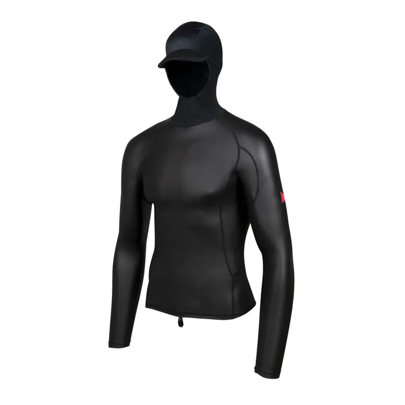 Florence Marine Windshield Long Sleeve Hooded Rashguard in Black