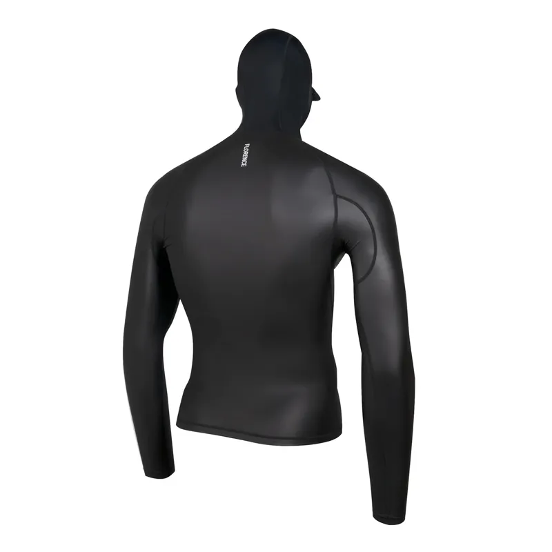 Florence Marine Windshield Long Sleeve Hooded Rashguard in Black-1