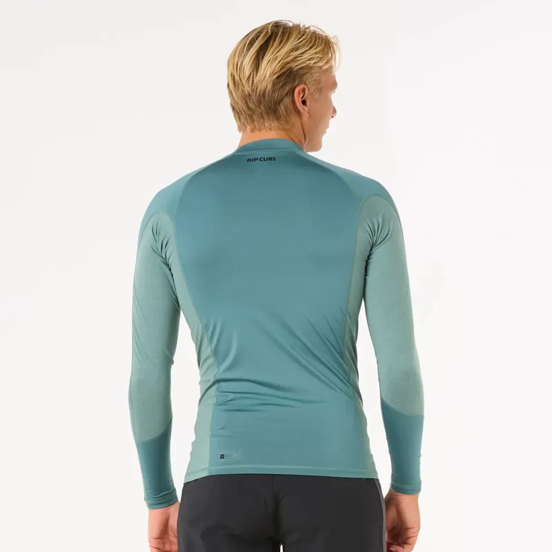 Rip Curl Waves UV Long Sleeve Rash Vest in Bluestone-3