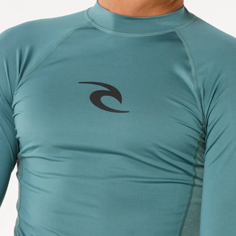 Rip Curl Waves UV Long Sleeve Rash Vest in Bluestone-5
