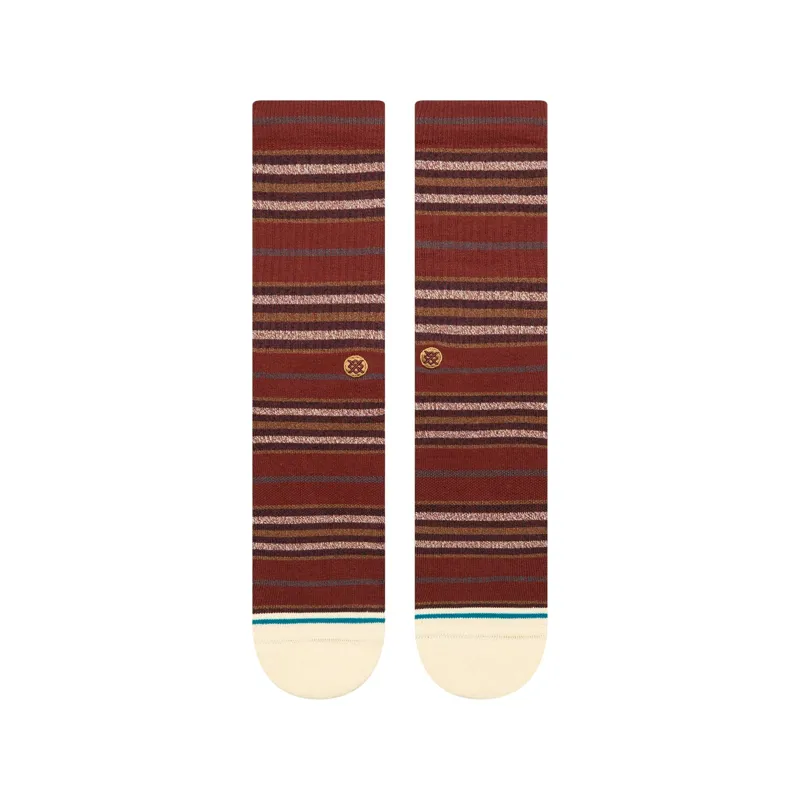 Stance Wilfred Crew Socks in Maroon - SIZE Large-1