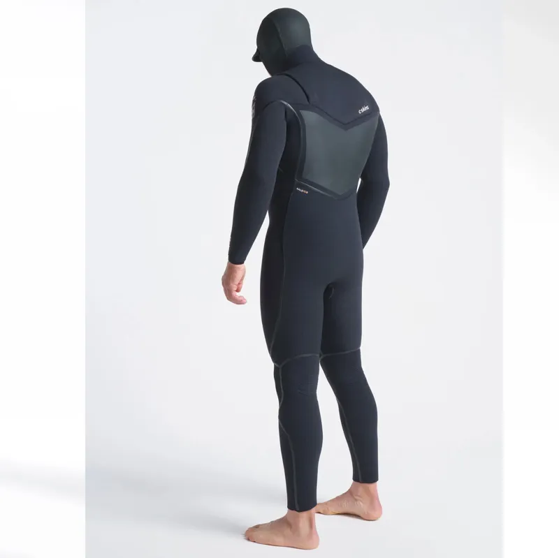 C-Skins Mens Wired+ 6-5-4mm Hooded Chest Zip Wetsuit in Black/Crimson-3