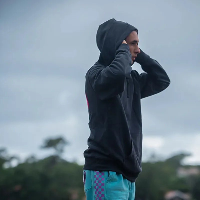 T and C / YY Hooded Fleece / Washed Black-1