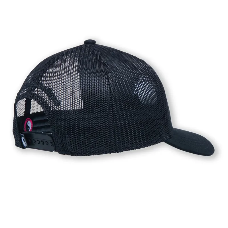 T and C Surf Designs YY Trucker Cap in Black/Black Logo-2