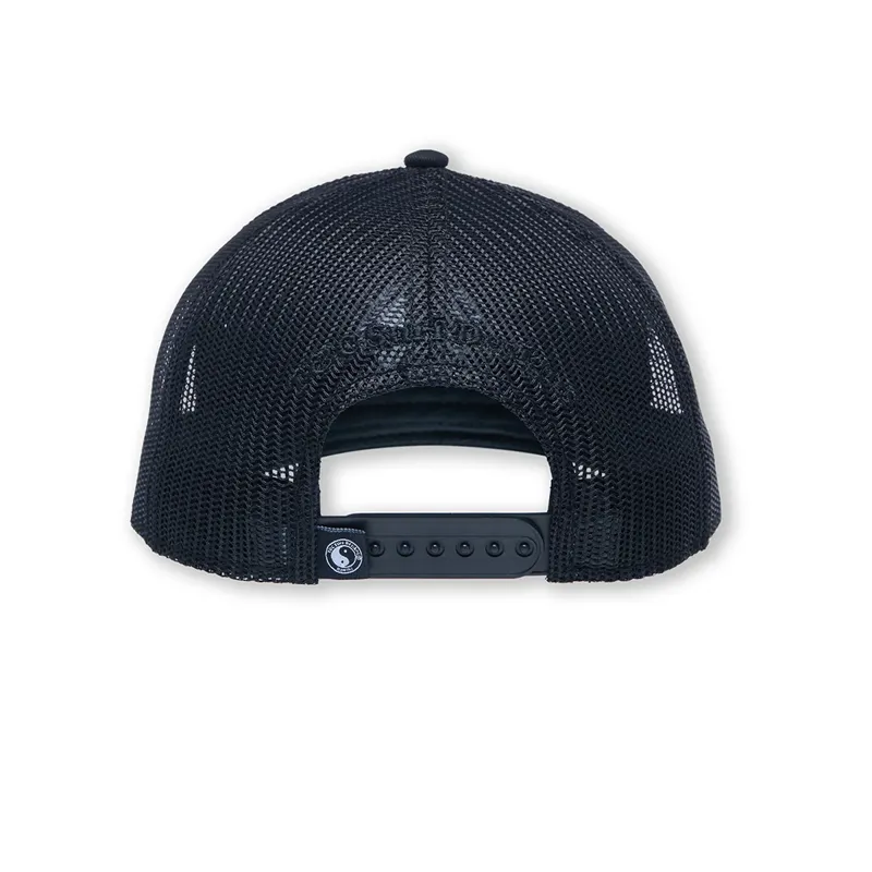 T and C Surf Designs YY Trucker Cap in Black/Black Logo-3