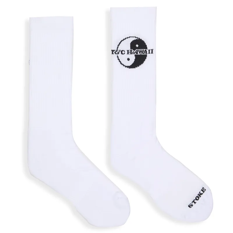 T and C Surf Designs YY Socks in White/Black