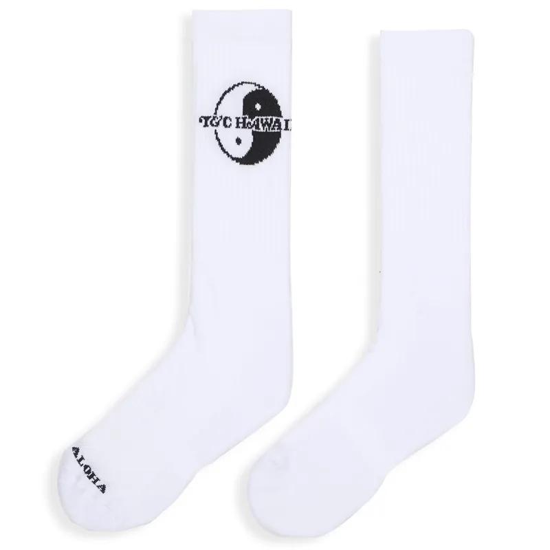 T and C Surf Designs YY Socks in White/Black-1