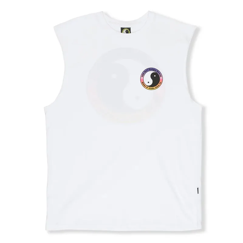 T and C Surf Designs YY 71 Logo Muscle Tee in White-1