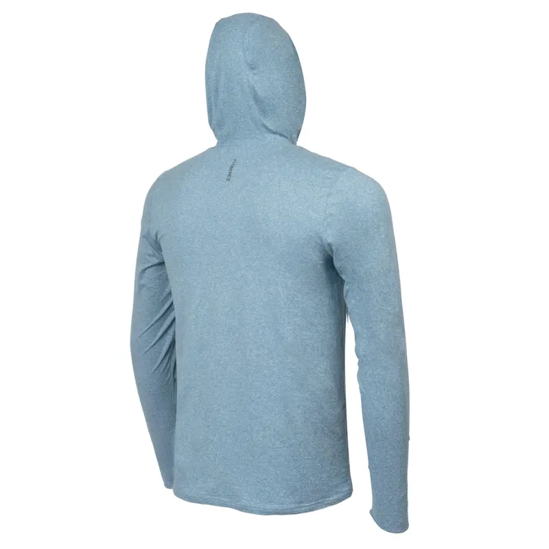 Florence Marine Adapt Long Sleeve UPF Hooded Shirt in Heather/Steel Blue-1