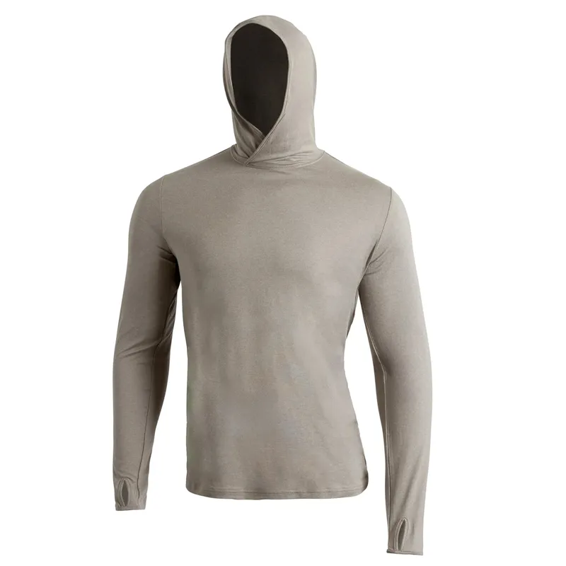 Florence Marine Adapt Long Sleeve UPF Hooded Shirt in Heather/Vintage Khaki