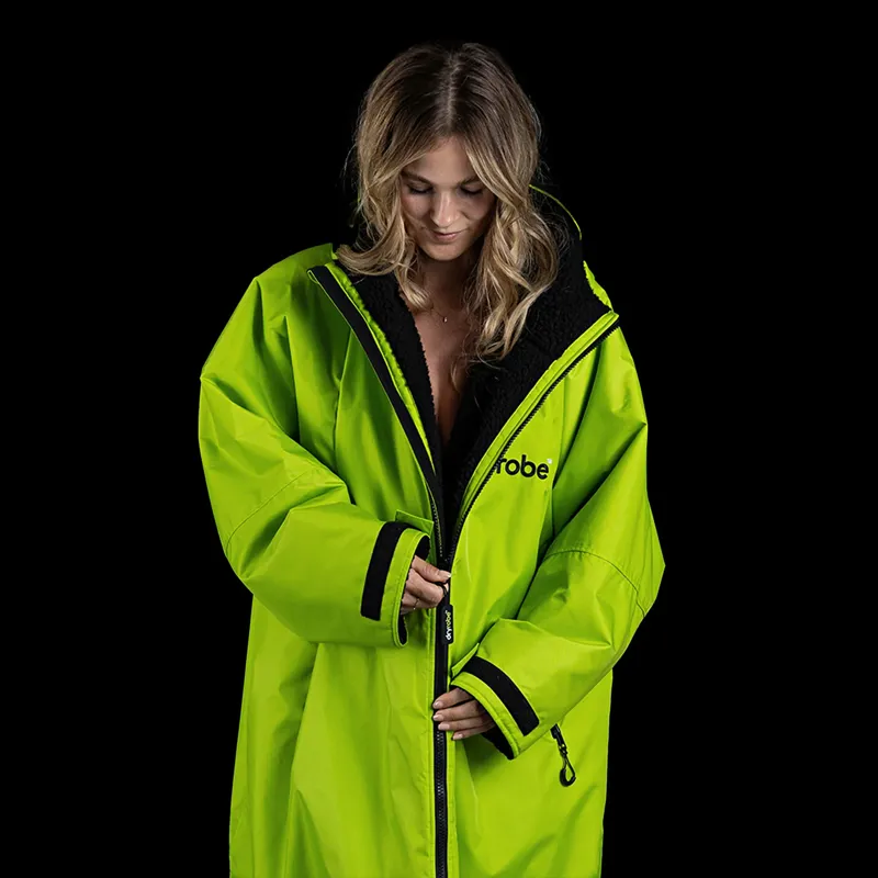 Dryrobe Advance Long Sleeve in Lime Green/Black-3