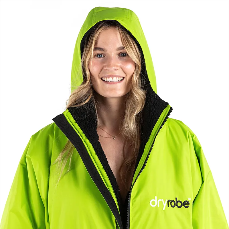 Dryrobe Advance Long Sleeve in Lime Green/Black-4
