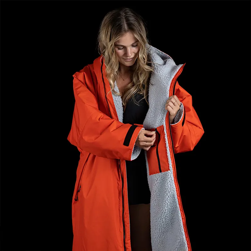 Dryrobe Advance Long Sleeve in Orange/Grey-3