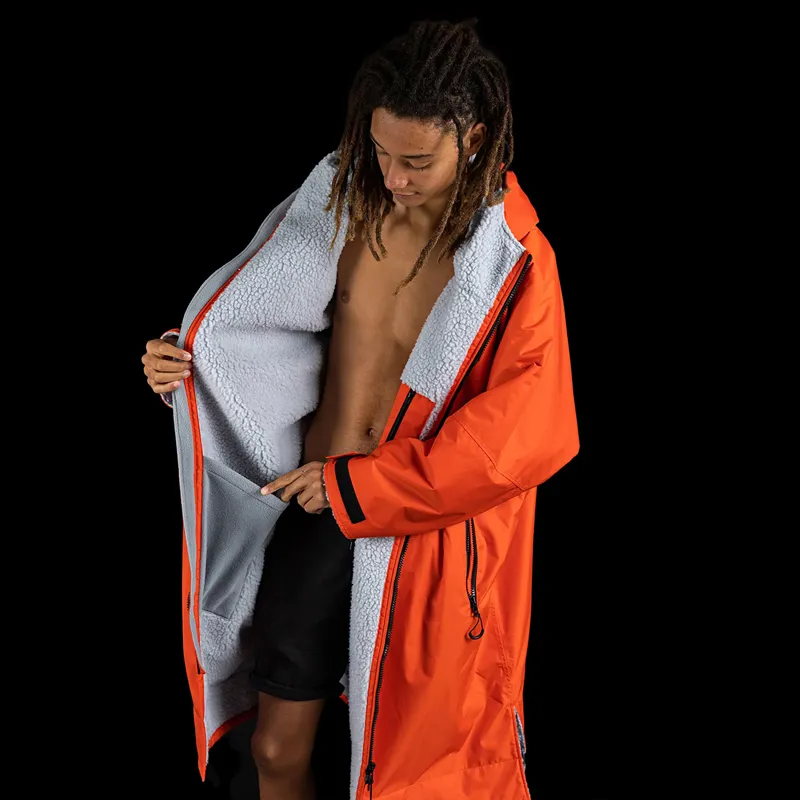 Dryrobe Advance Long Sleeve in Orange/Grey-4