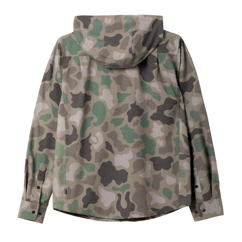 Dark Seas Albright Woven Hooded Shirt in Duck Camo-1