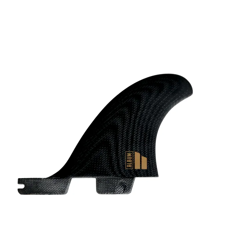 FCS II Album PG Twin + Stabiliser Fins in Black/Gold-3