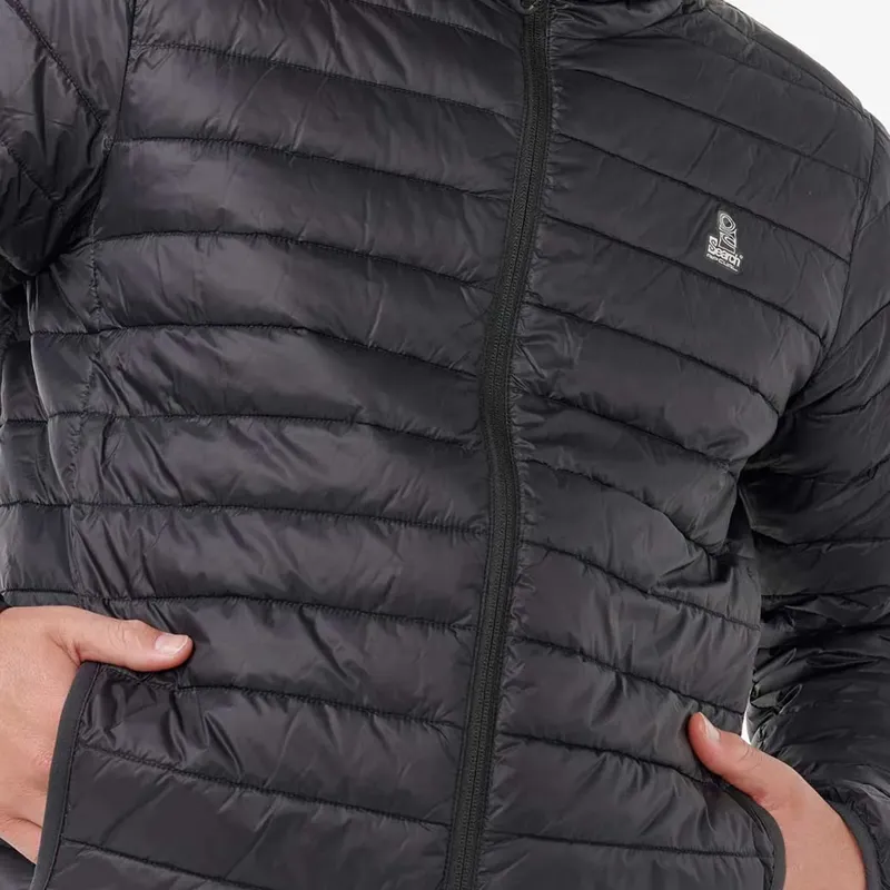 Rip Curl Anti-Series Search Puffer Hoodie Jacket in Black-4