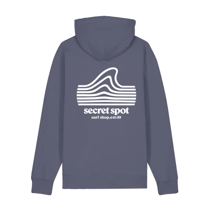 Secret Spot Logo Hoodie in Blue Grey