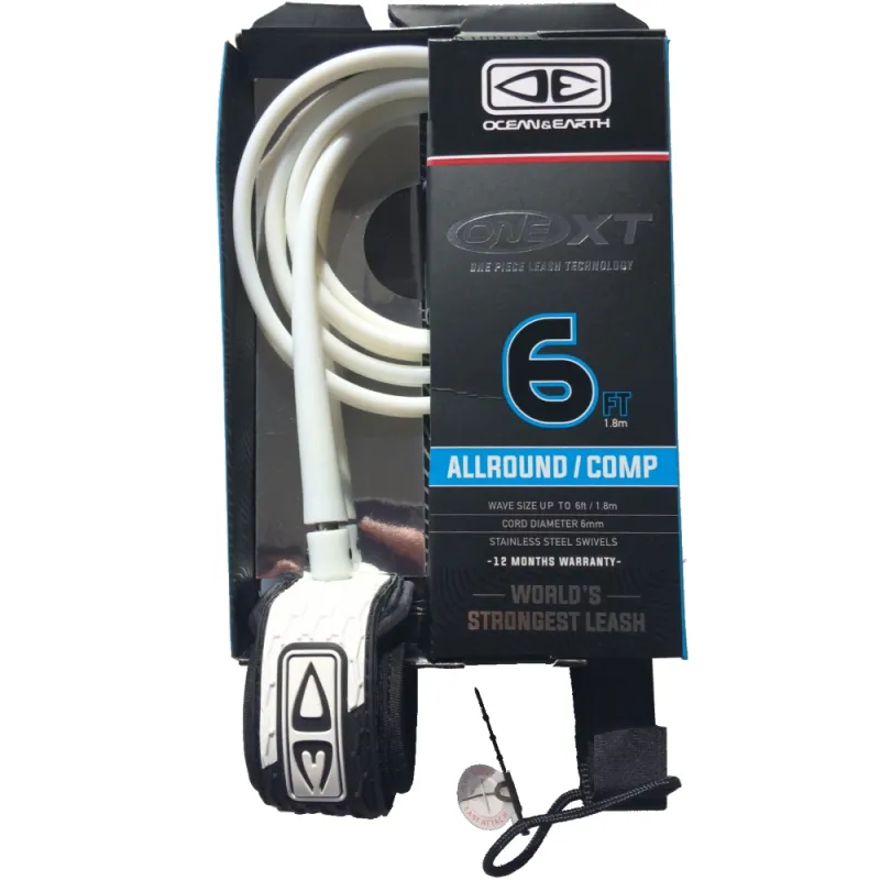 Ocean and Earth / 6ft All Round Comp XT Leash / White