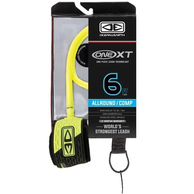 Ocean and Earth / 6ft All Round Comp XT Leash / Yellow