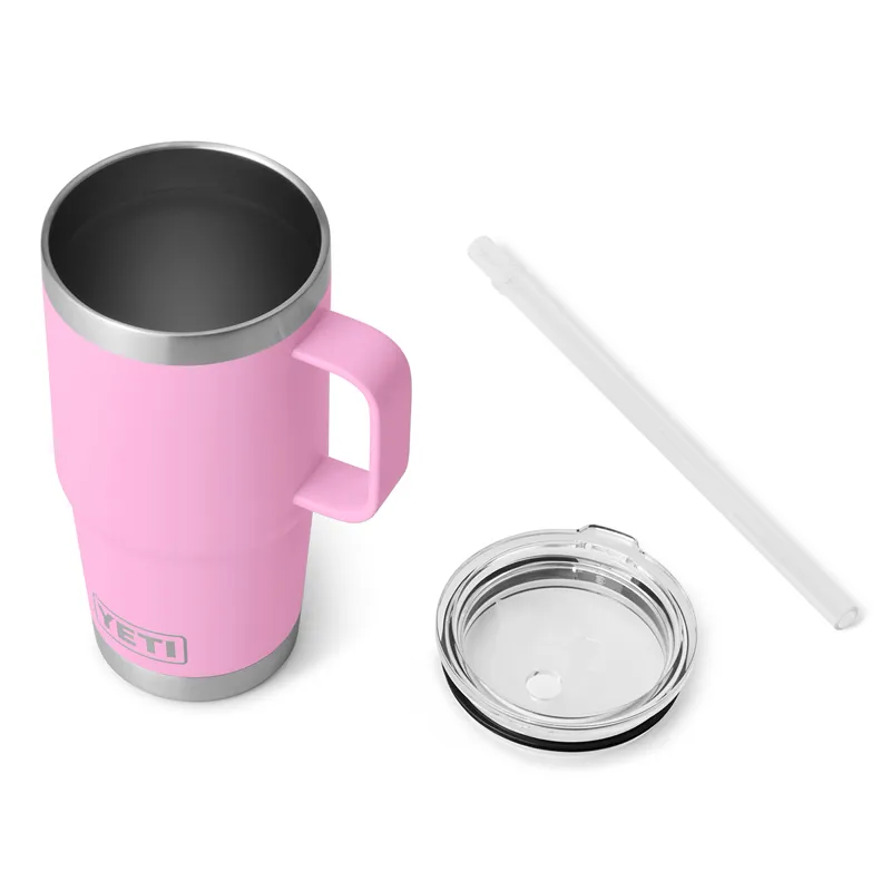 Yeti 25 Oz Rambler Straw Mug in Power Pink