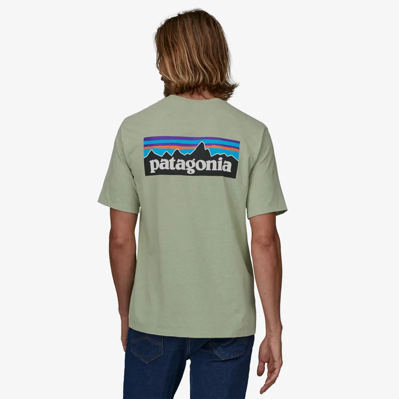 Patagonia Men's P-6 Logo Responsibili-Tee in Salvia Green-2
