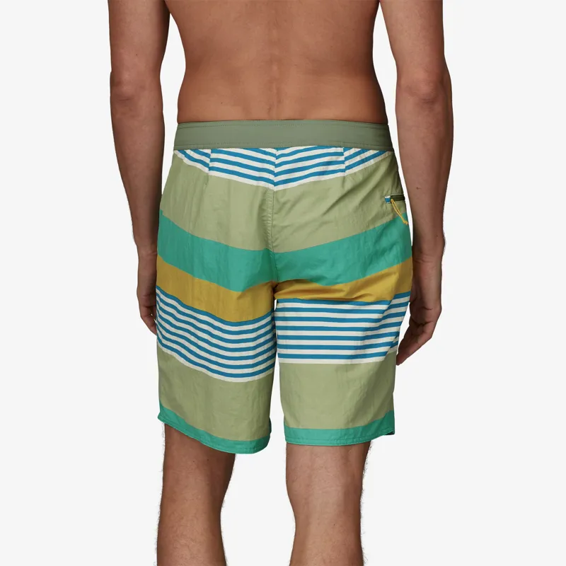 Patagonia Men's Wavefarer 19-inch Boardshorts in Fitz Stripe/Fresh Teal-2
