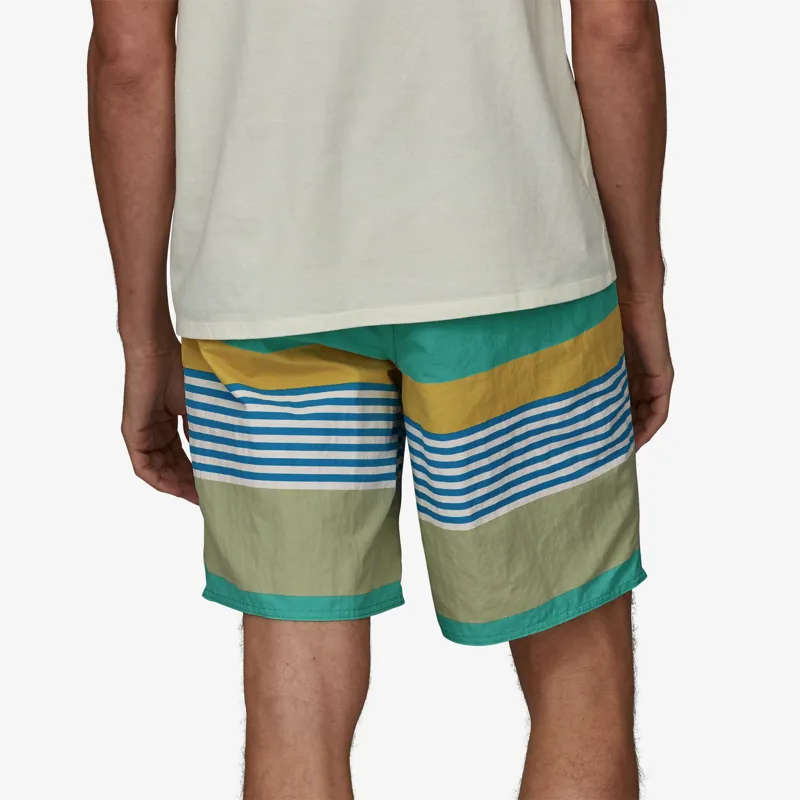 Patagonia Men's Wavefarer 19-inch Boardshorts in Fitz Stripe/Fresh Teal-4