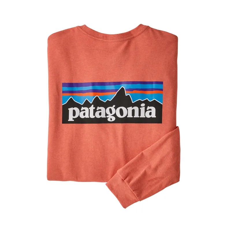 Patagonia P-6 Logo Responsibili-Tee LS Mens T-Shirt in Coho Coral