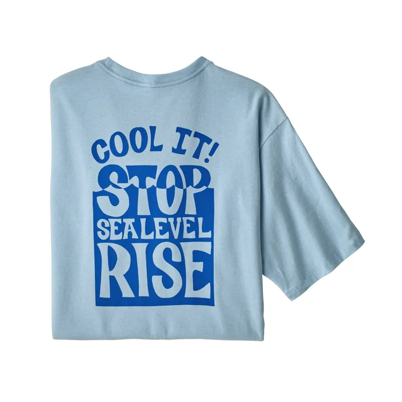 Patagonia Stop The Rise Mens Responsibili-Tee in Fin Blue