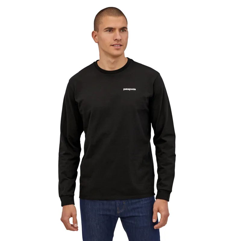 Patagonia P-6 Logo Responsibili-Tee LS Mens Shirt in Black-1