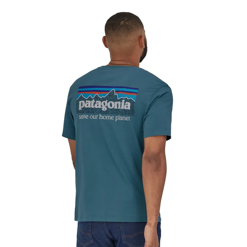 Patagonia P-6 Mission Organic T- Shirt in Abalone Blue -2