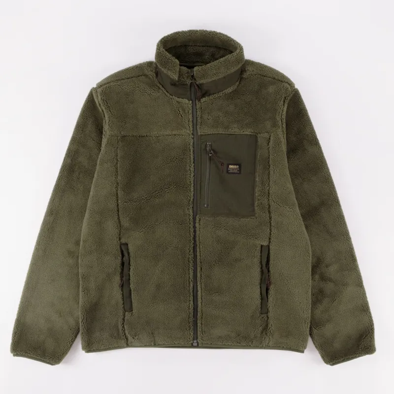 DEUS EX MACHINA FLETCHER FLEECE JACKET GREEN