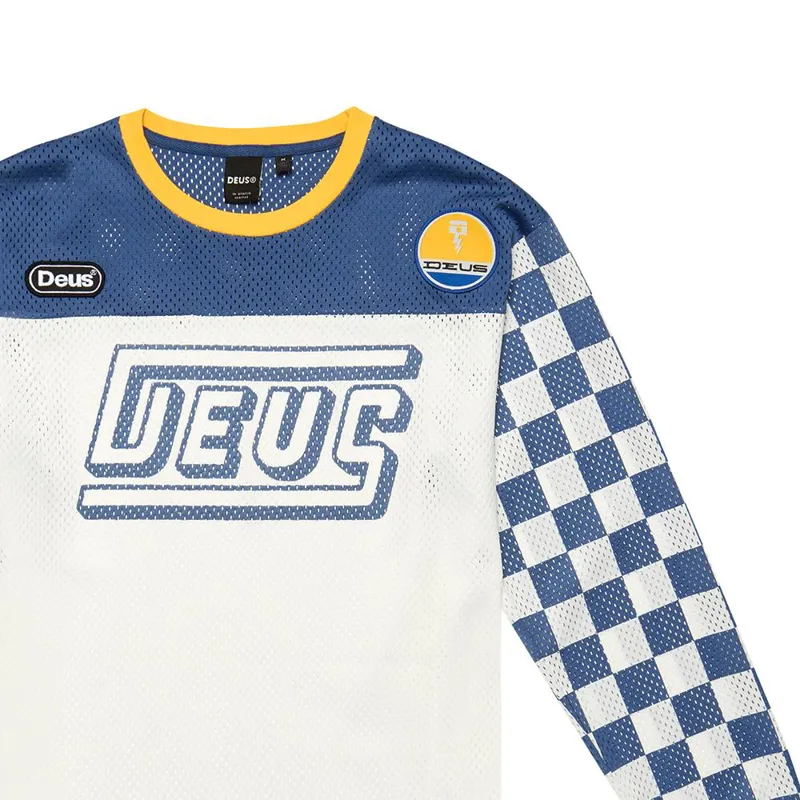 DEUS EX MACHINA / CREW CHEX MOTO JERSEY / DUSTY BLUE-2