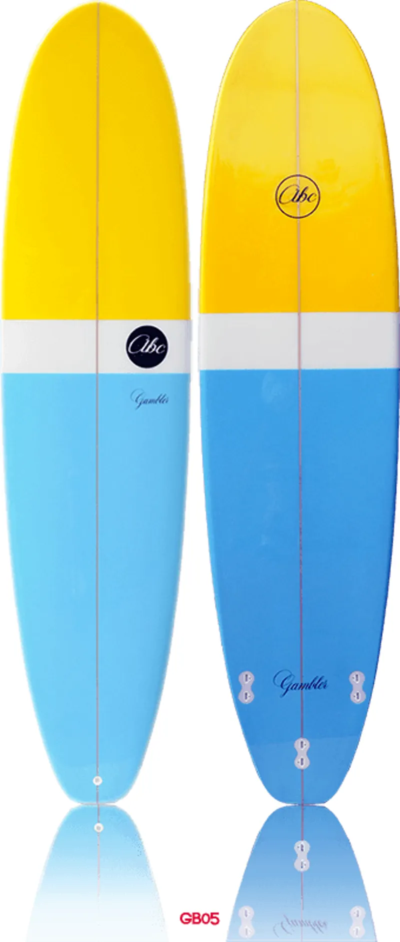 ABC Surfboards / 7ft 6in Gambler Package Blue/Yellow