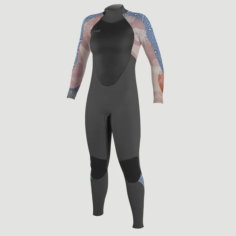 O Neill / Epic / Girls / 5-4mm / Back Zip / Graphite-Desert Bloom-Blue