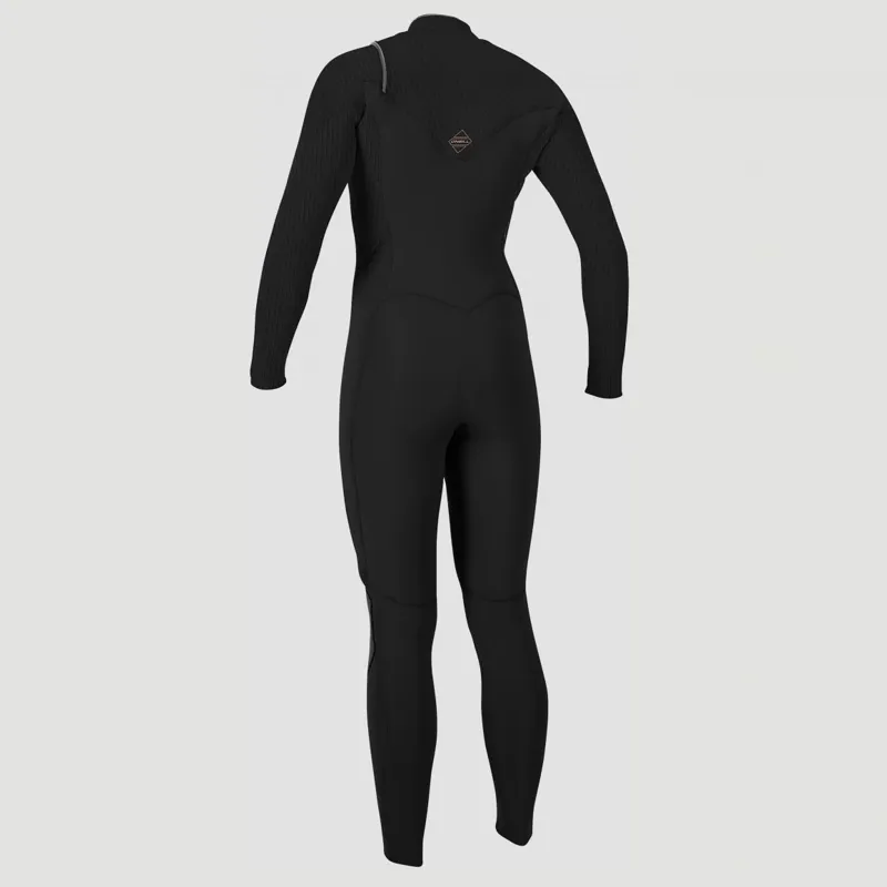 O Neill Womens Hyperfreak 4-3mm+ Chest Zip Wetsuit in Black-1