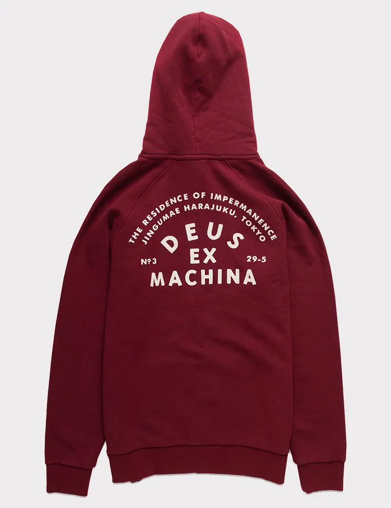 DEUS EX MACHINA / TOKYO ADDRESS HOODIE / MAROON-1