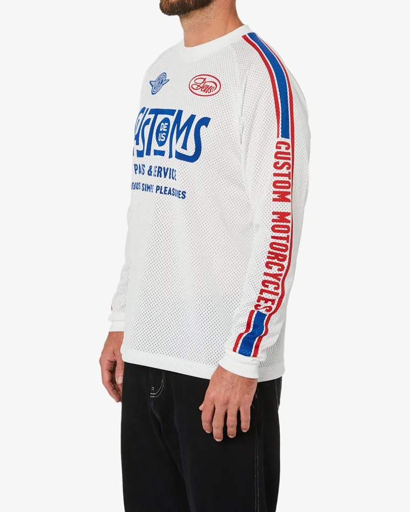Deus Ex Machina / Ratchet Moto Jersey / White-2