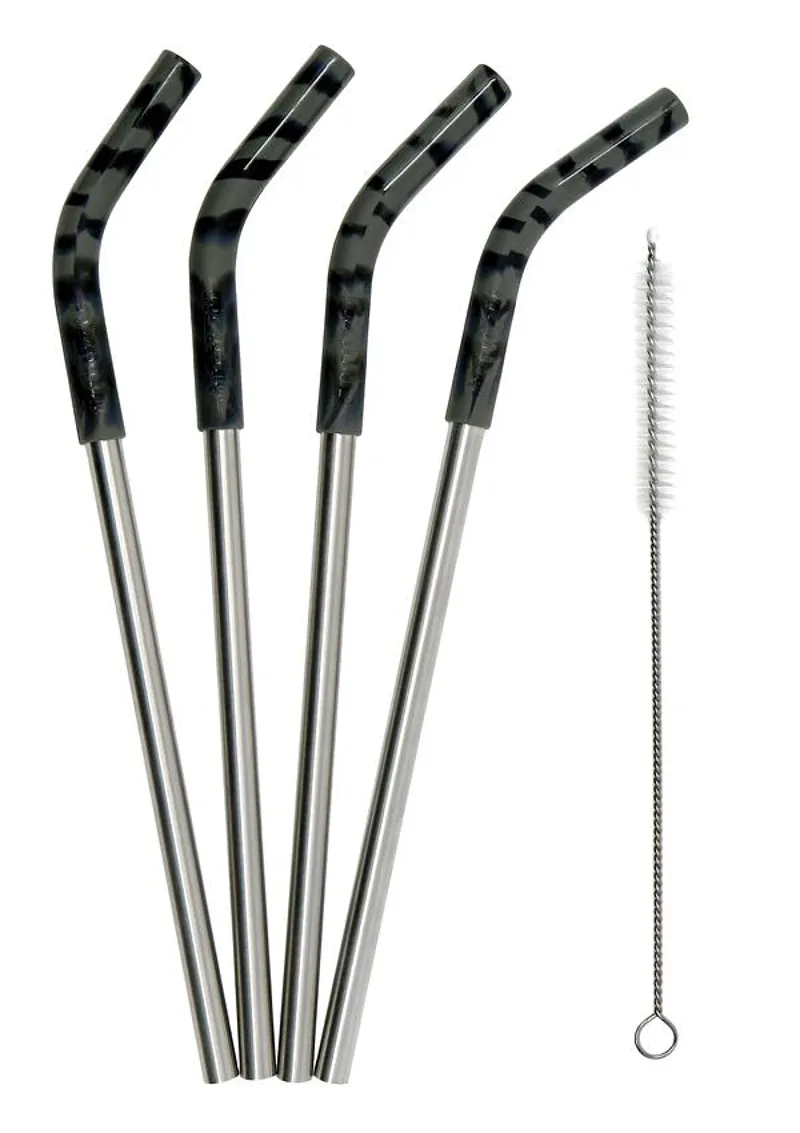 Mizu / 4 Straw Set and Brush / Grey Camo