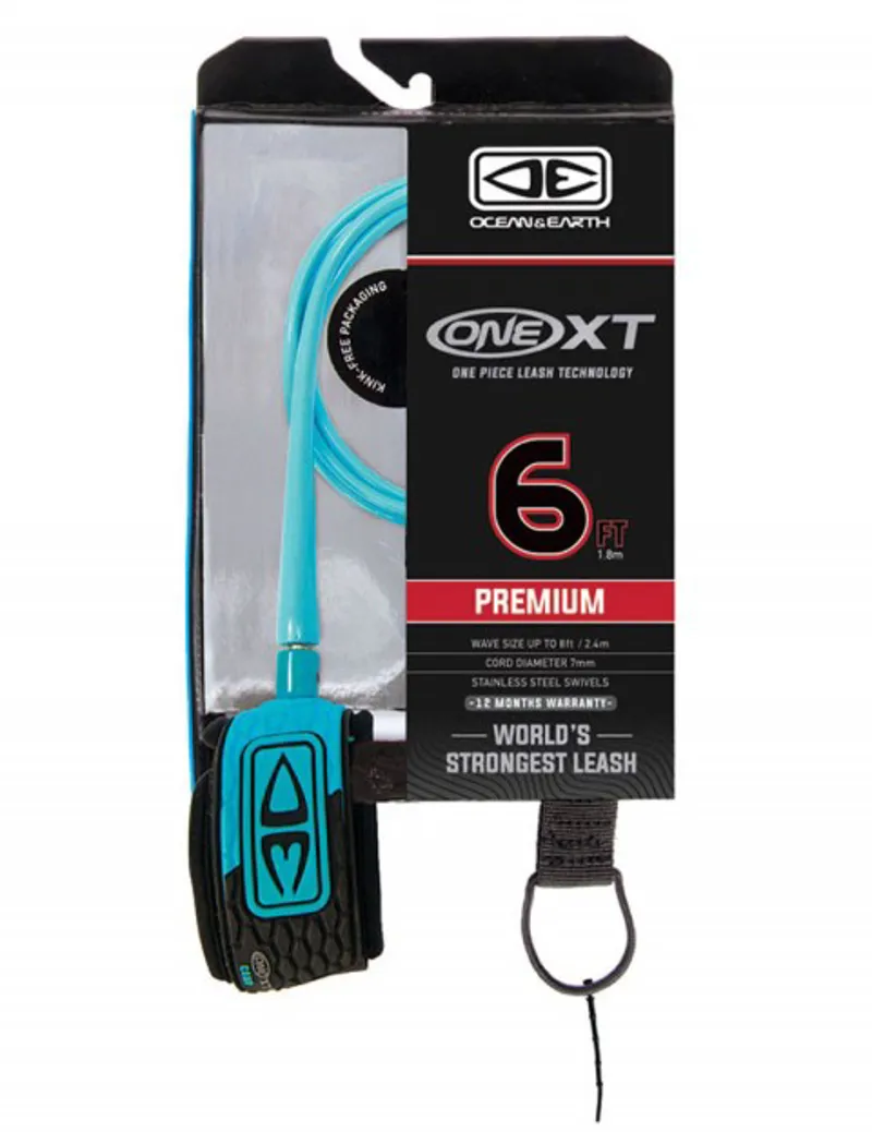 Ocean and Earth / 6ft Premium XT Leash / Aqua