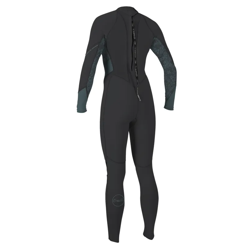 O'Neill Womens Bahia 3-2mm Back Zip Wetsuit in Steel/Island Sky-1