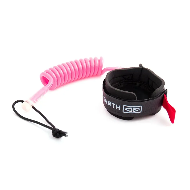 Ocean and Earth Bodyboard coiled wrist leash in Pink